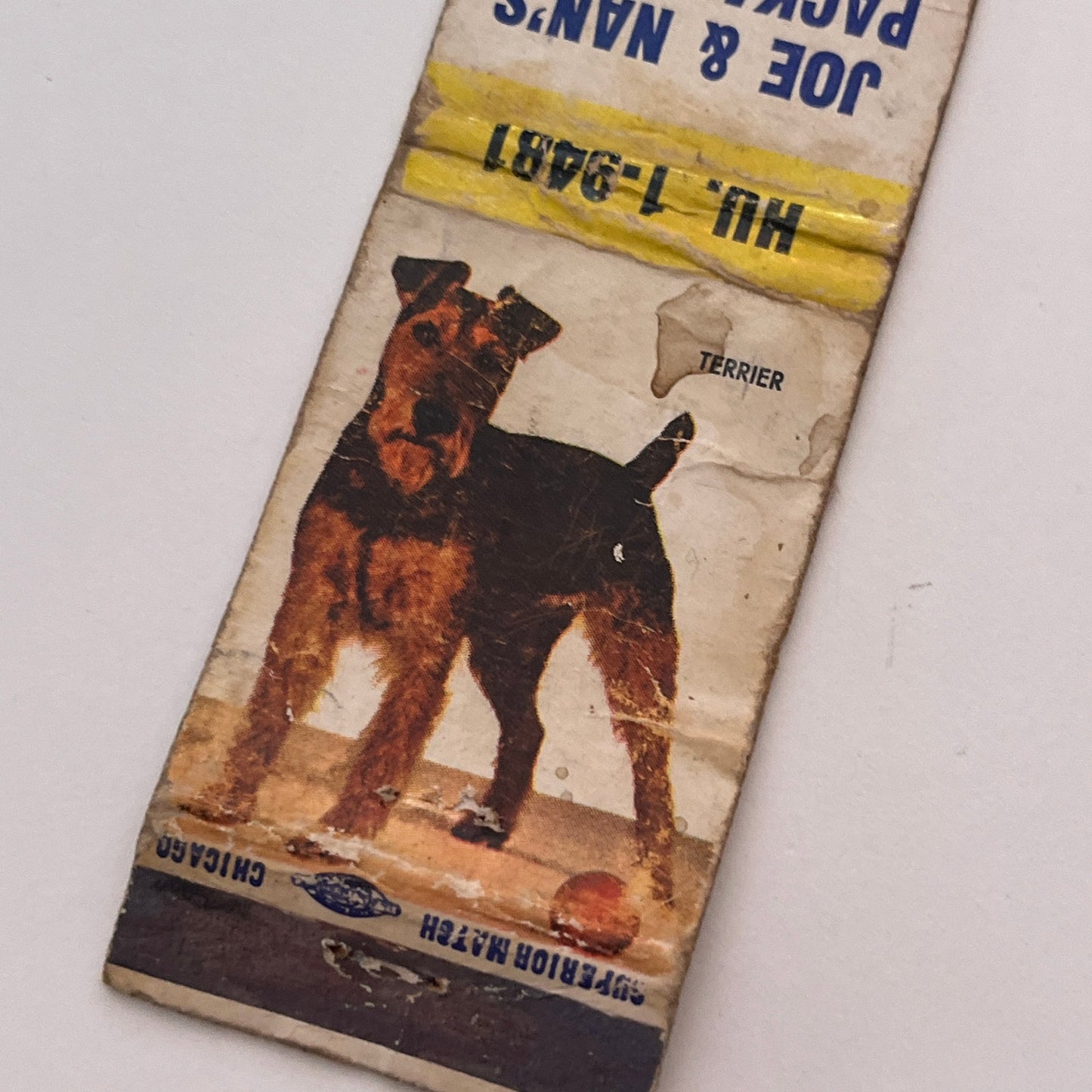 Joe & Nan's Packard Tap Joe Kotarak Cudahy WI Vintage Matchbook Cover TB6-MB2-3