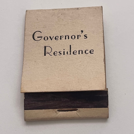 Governor's Residence Monogrammed Hartford CT Vintage Matchbook Cover TB8-MB-2