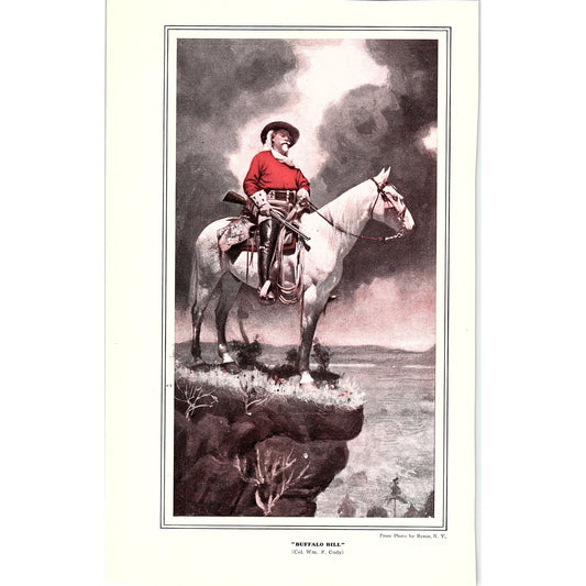 Buffalo Bill Col Wm. F. Cody c1908 Vintage Art Print 6.5x10 V5