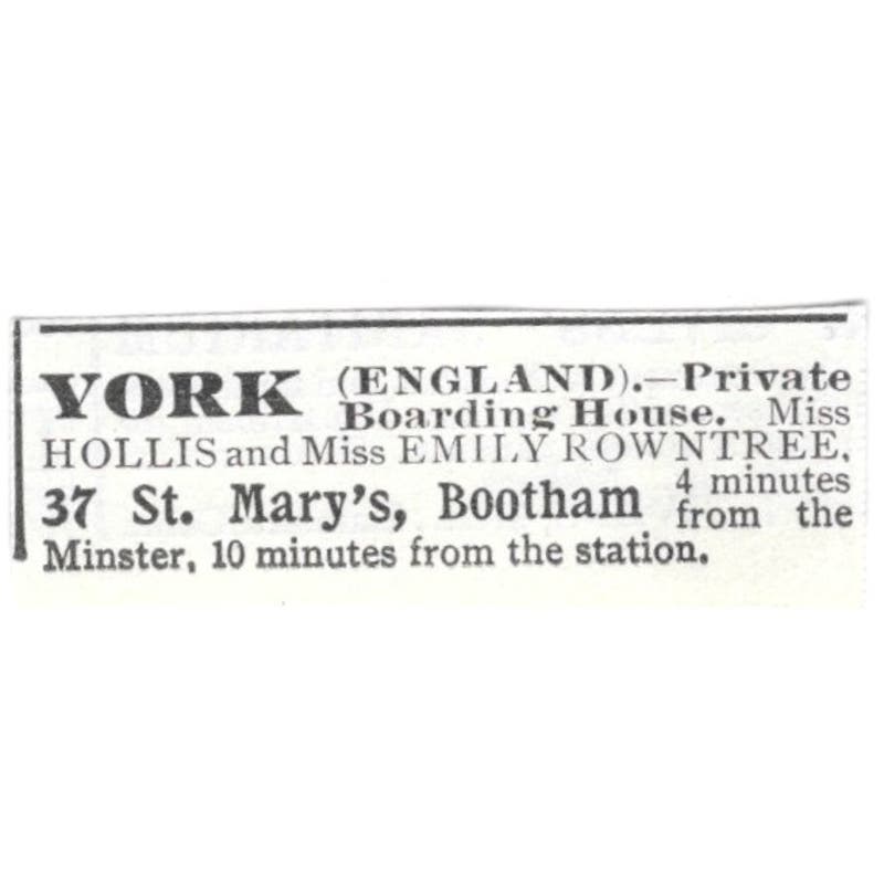 York England Boarding House St. Marys Bootham c1918 Advertisement AE5-SV1