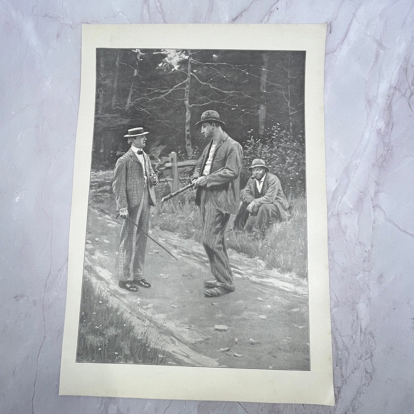 What Time is it By Your Watch - Hunting Scene - 1904 A.B. Frost Art Print V14-3