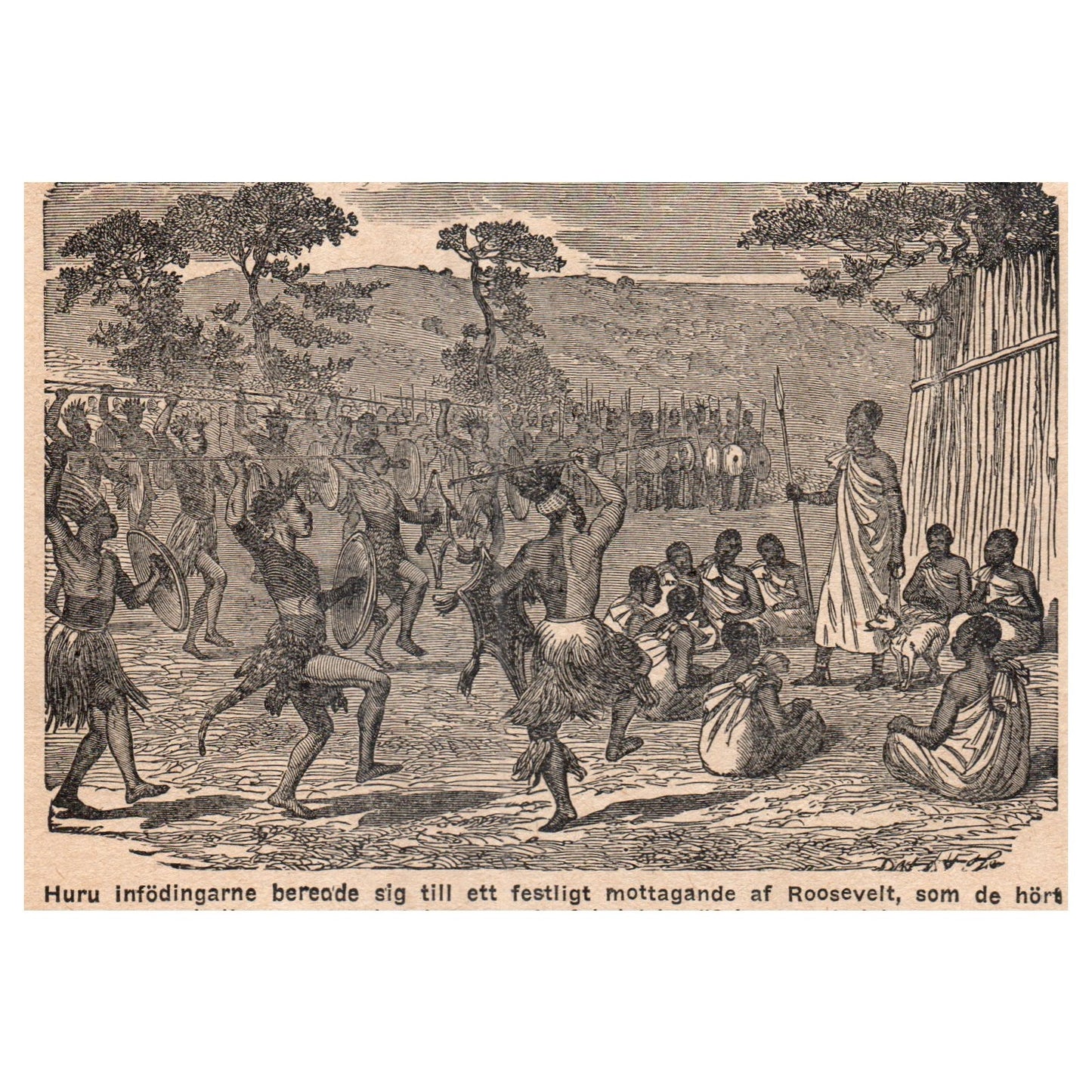 How the natives prepared for a reception of Roosevelt 1909 Swedish Print AF5-13