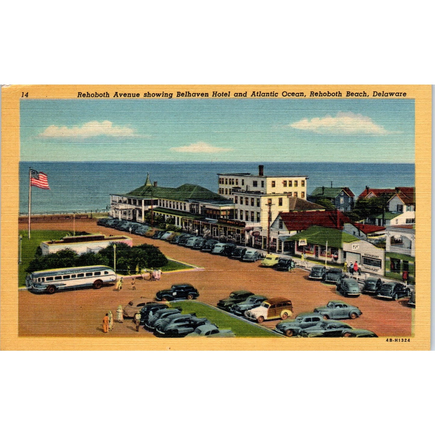 The Belhaven Hotel at Rehoboth Beach Delaware Vintage Postcard PE6
