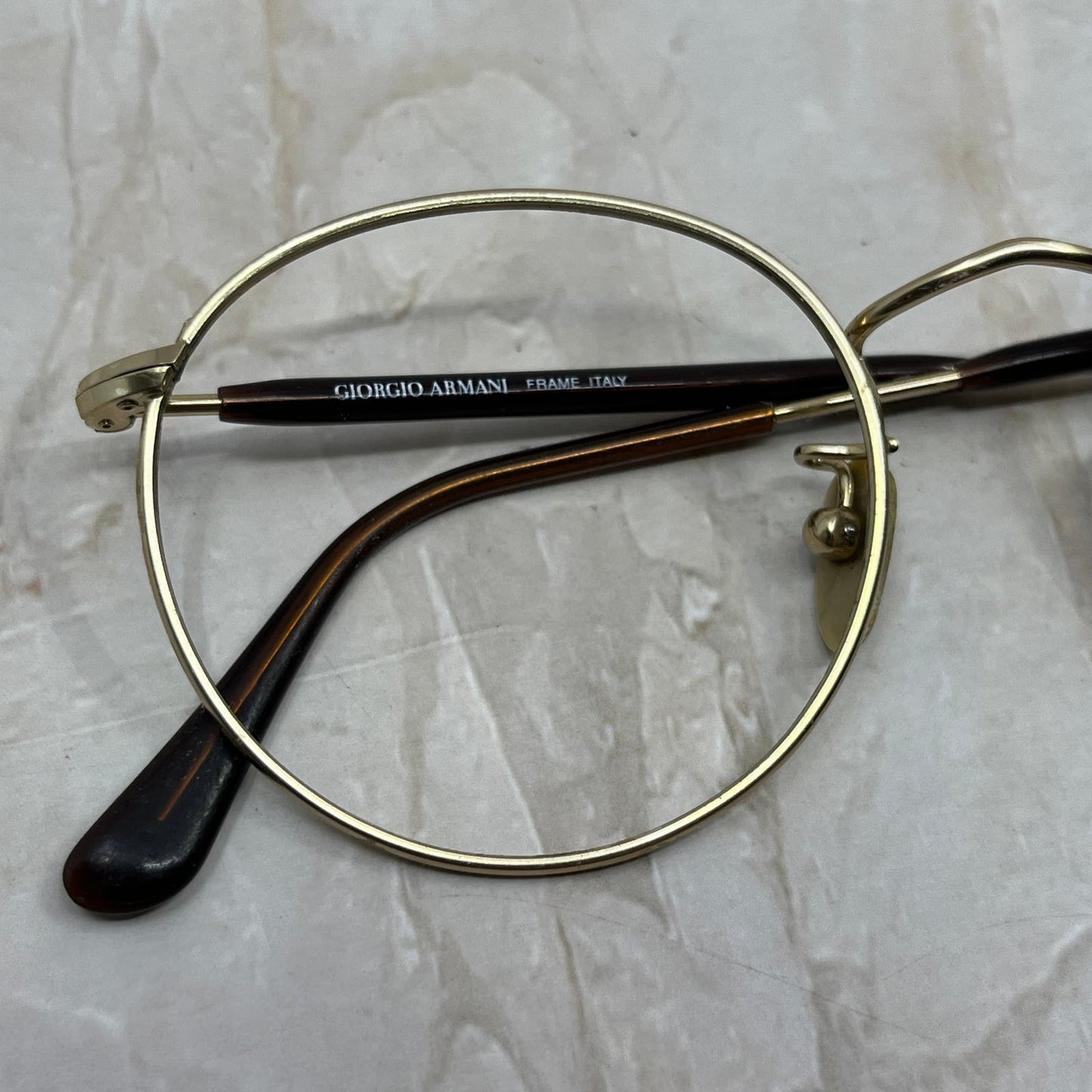 Vintage Giorgio Armani Gold Tone Sunglasses Eyeglasses Frames TD5G4-6