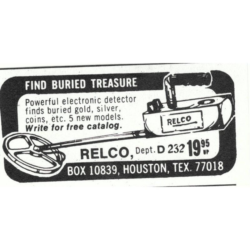 Relco Metal Detector Houston Texas 1971 Magazine Ad AD8-O2