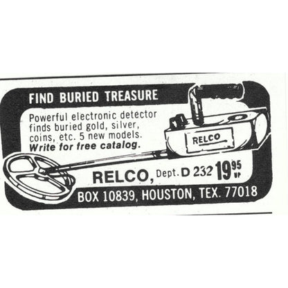 Relco Metal Detector Houston Texas 1971 Magazine Ad AD8-O2