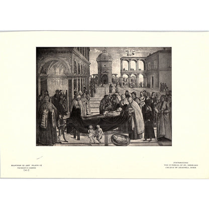 The Funeral of St. Bernard - Pinturicchio - 1904 Litho Art Print AF5-1