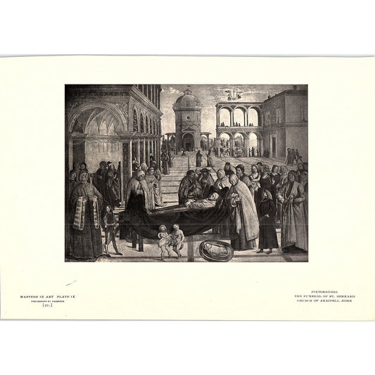 The Funeral of St. Bernard - Pinturicchio - 1904 Litho Art Print AF5-1