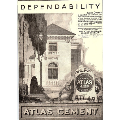 Atlas Cement - The Atlas Portland Cement Company c1920 Ad AF8-10