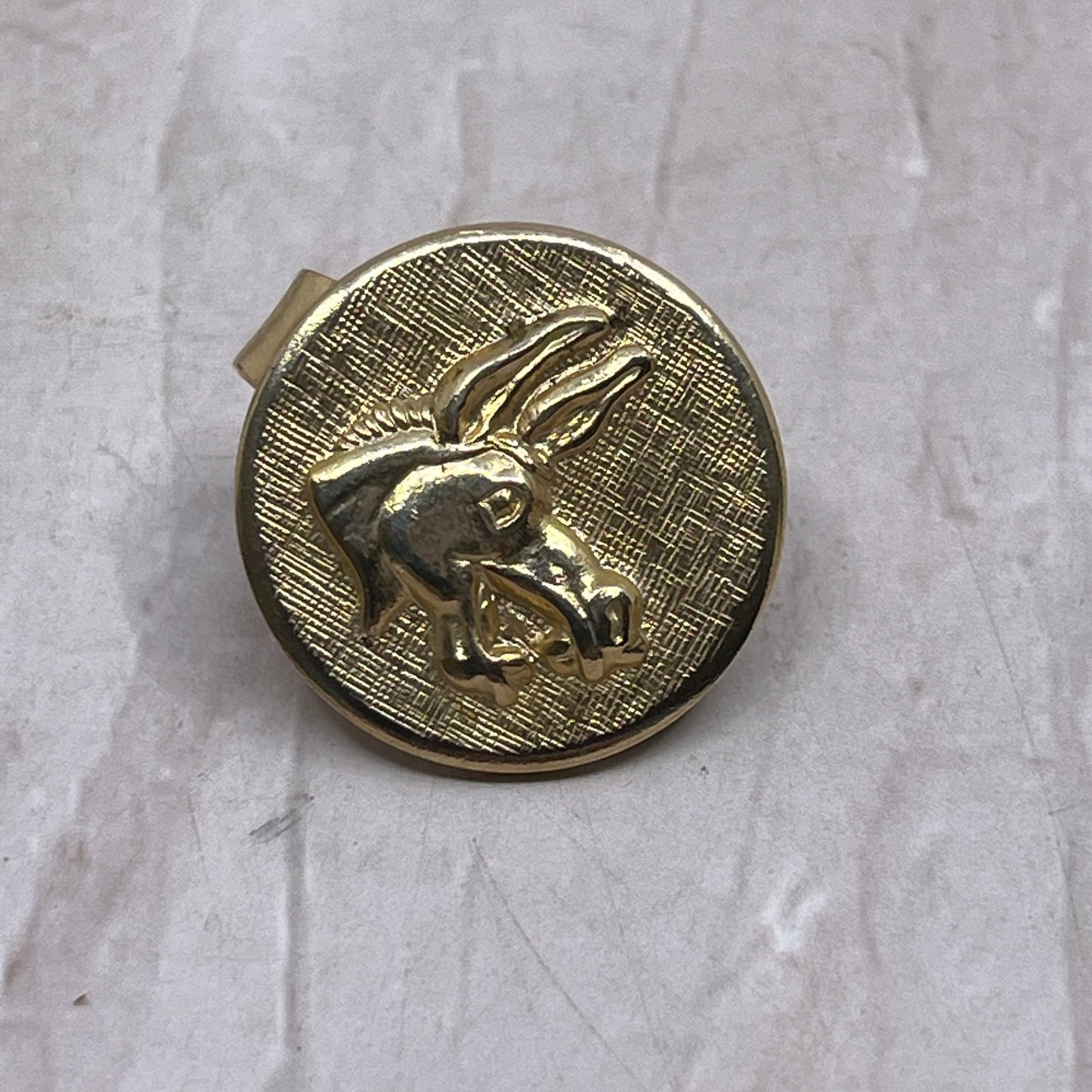 Vintage Gold Tone Democrat Donkey Tie Clip SF4