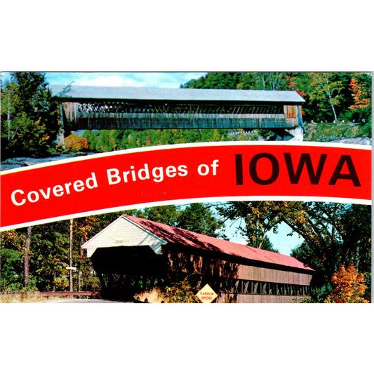 Covered Bridges of Iowa 1800s Era Vintage Covered Bridge Postcard PC16