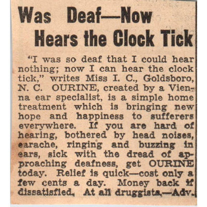 Ourine Hearing Loss Treatment 1935 Minneapolis Journal Advertisement AE7-H2