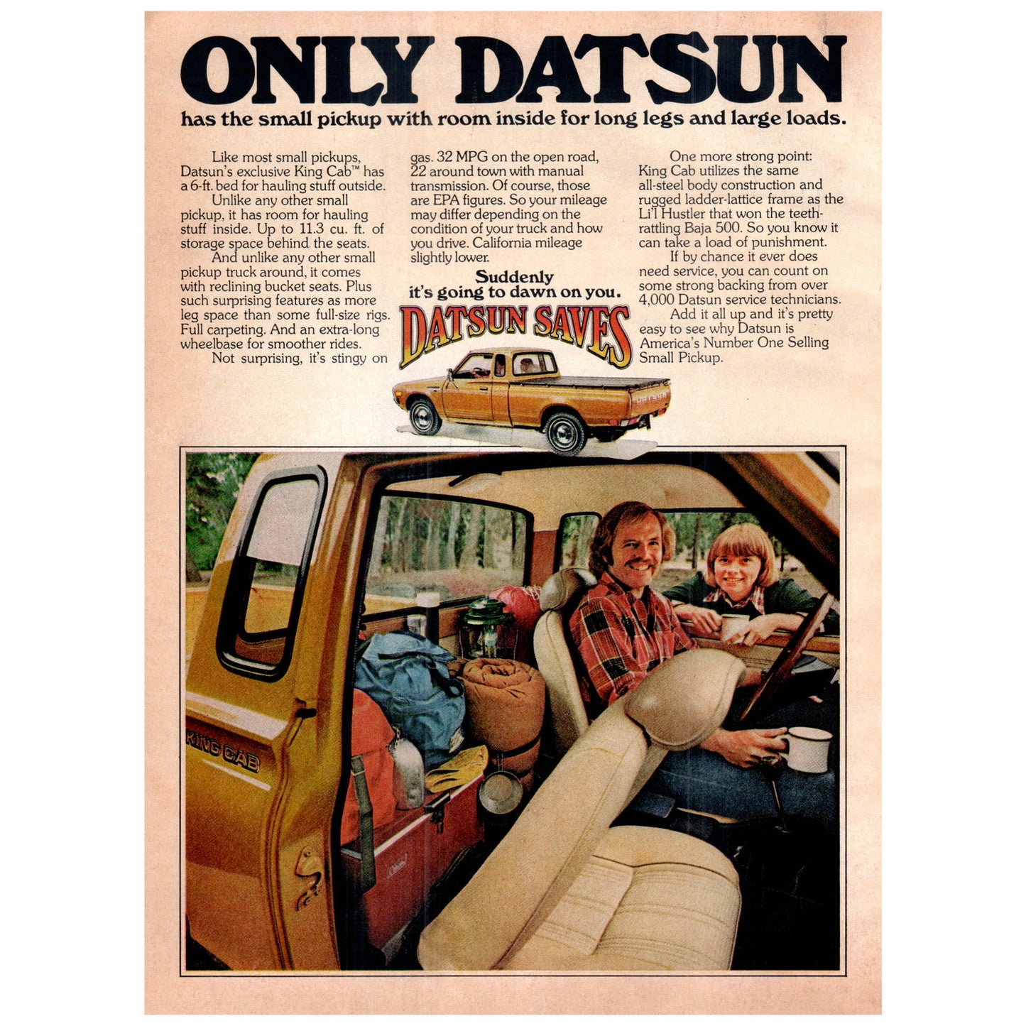 Datsun King Cab Pickup Truck 1977 Ad D25