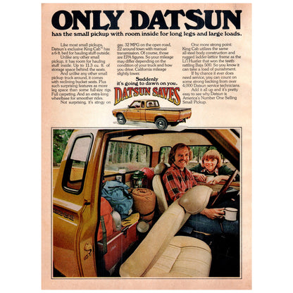 Datsun King Cab Pickup Truck 1977 Ad D25