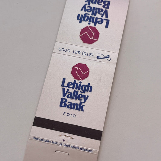 Lehigh Valley Bank FDIC Vintage Matchbook Cover TB6-MB2-3
