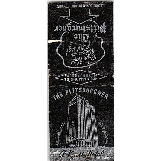 The Pittsburgher Hotel Vintage Matchbook Cover SC7-Y1