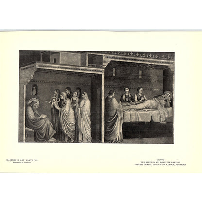 The Birth of St. John The Baptist - Giotto - 1902 Litho Art Print AF4-10