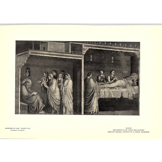 The Birth of St. John The Baptist - Giotto - 1902 Litho Art Print AF4-10