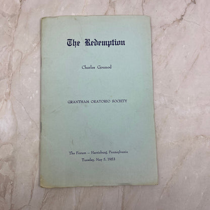 1953 The Redemption Program Charles Gounod Grantham Oratorio Society TF5-L2
