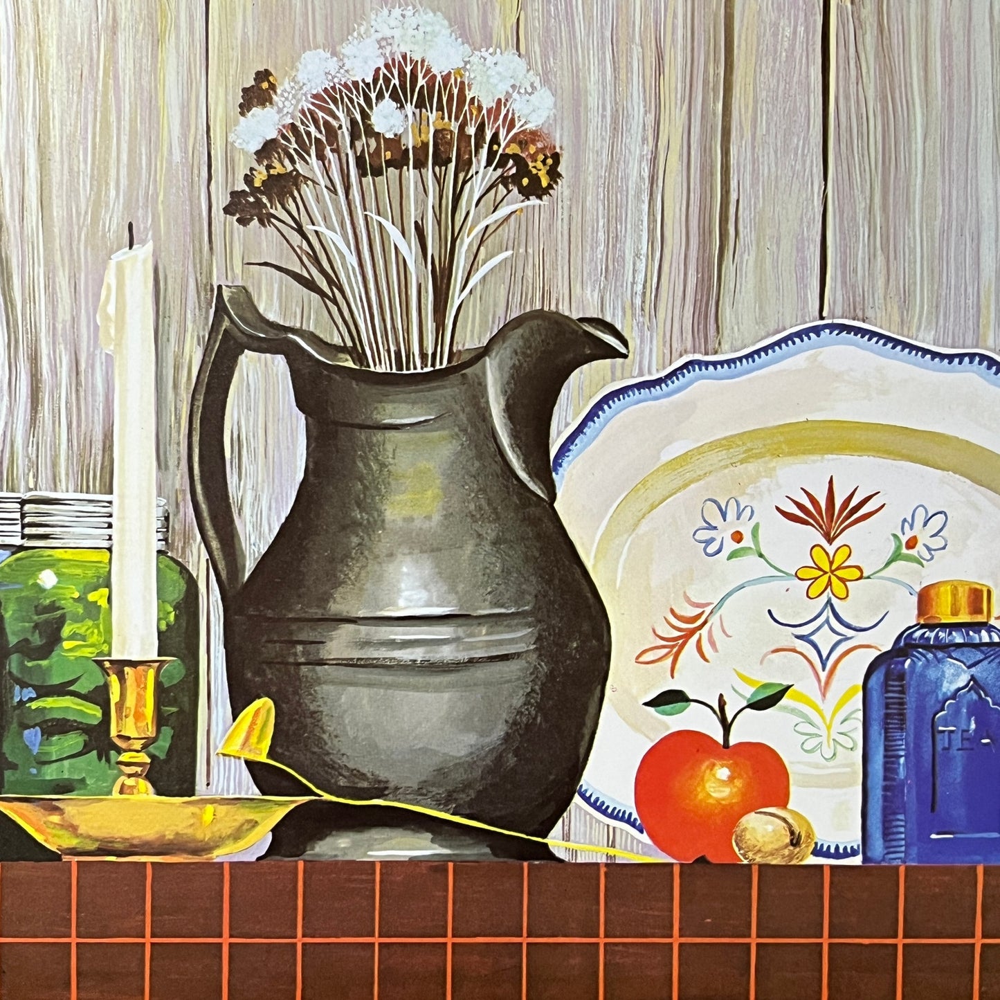 Retro Kitsch 1970s G Cherepov Kitchen Table Country Cottage Art Print 9x12 V4