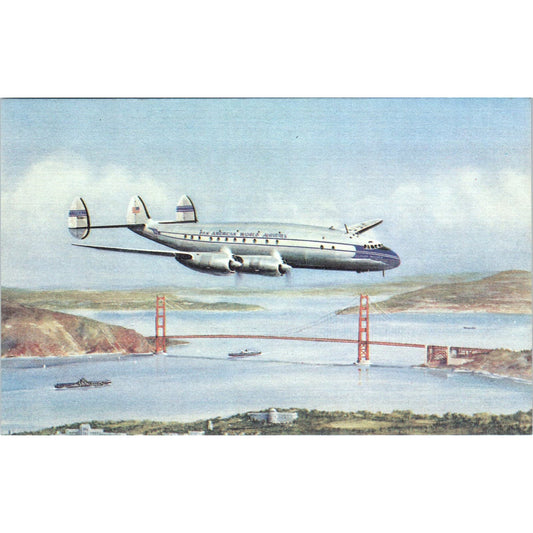 Lockheed Constellation Pan Am Airlines Illustration Vintage Postcard TG8-PC