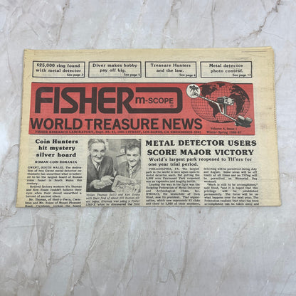 1987 Vol 4 No 1 Fisher M-Scope World Treasure News Newspaper Metal Detectors M20