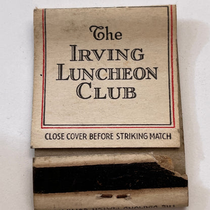 The Irving Luncheon Club Trust Co 1 Wall St NY Vintage Matchbook Cover TB8-MB3-8
