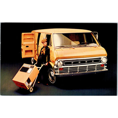 1971 Ford Econoline Van Yellow Promo Vintage Postcard PC11