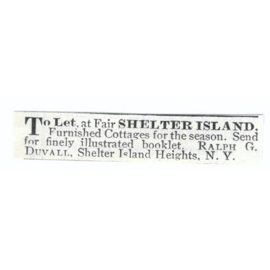 Shelter Island Cottage Ralph G. Duvall NY 1903 Magazine Ad AF7-SS1