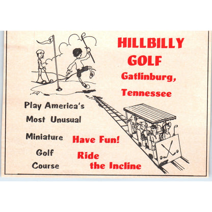 Hillbilly Golf Gatlinburg TN 1973 Magazine Ad AD8-B9