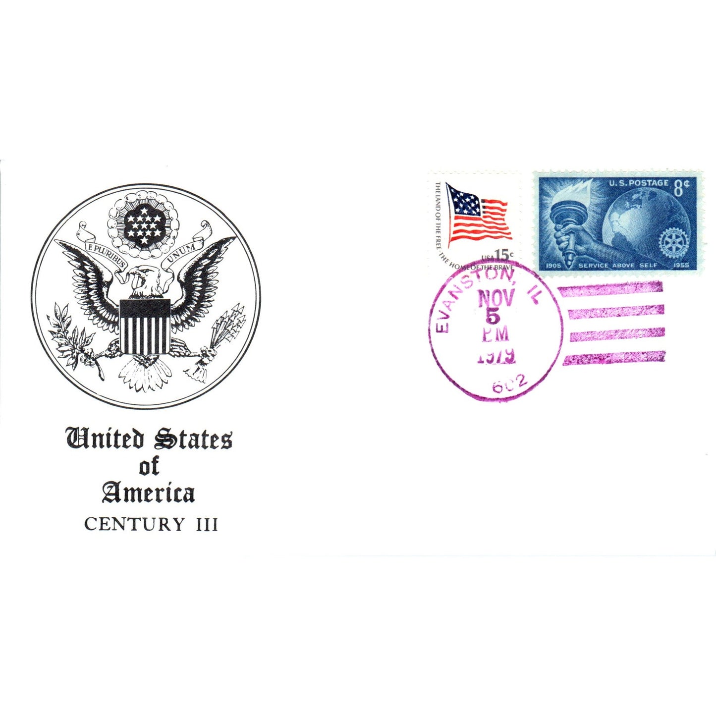 1979 United States of America Century III Evanston IL Postal Cover TI5-PC1