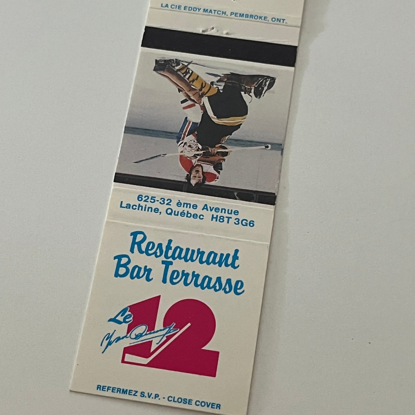 YVAN COURNOYER 12 Restaurant Bar Lachine Quebec Matchbook Cover TB6-MB2-4