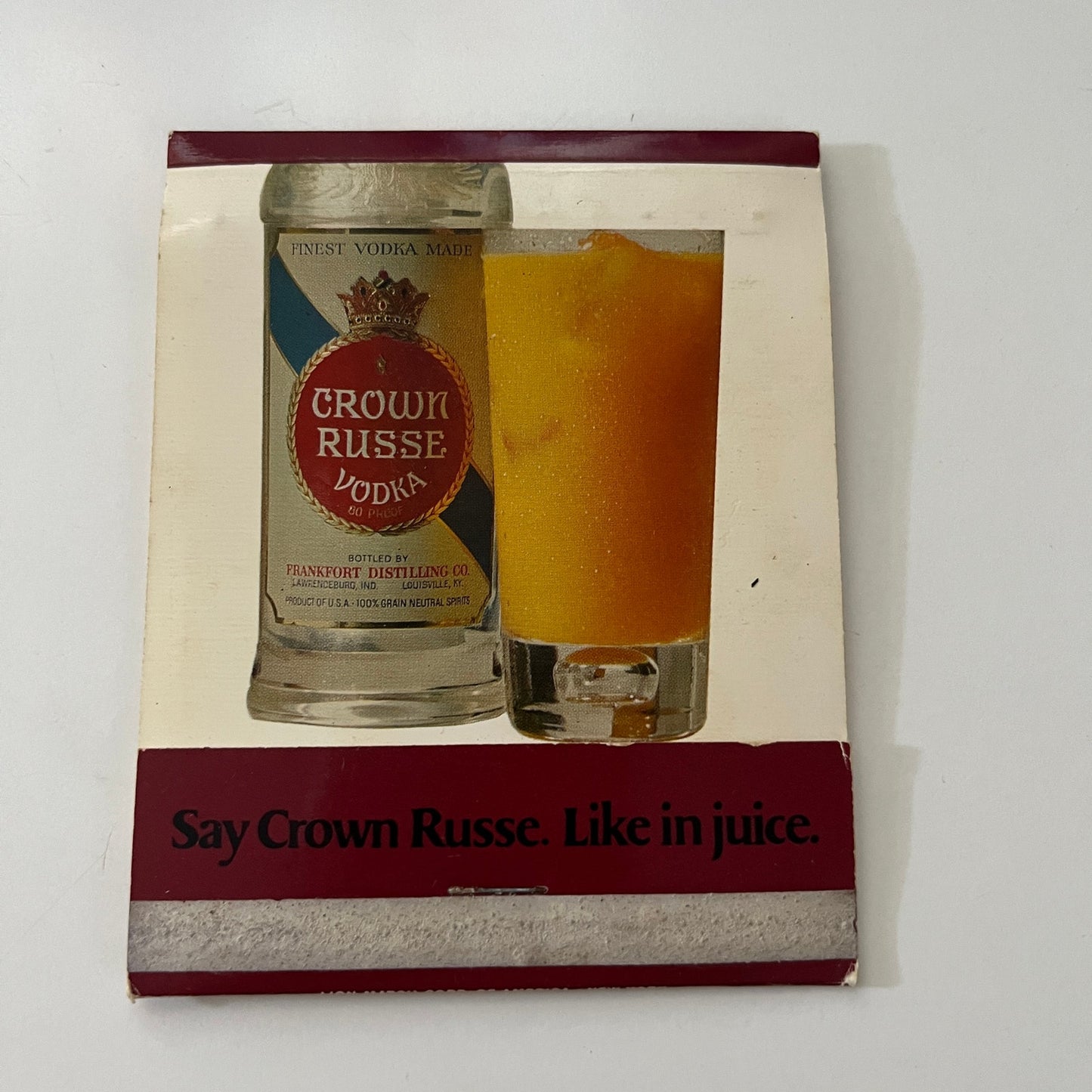 Crown Russe Vodka Jumbo Feature Matches Vintage Matchbook SC4-R8
