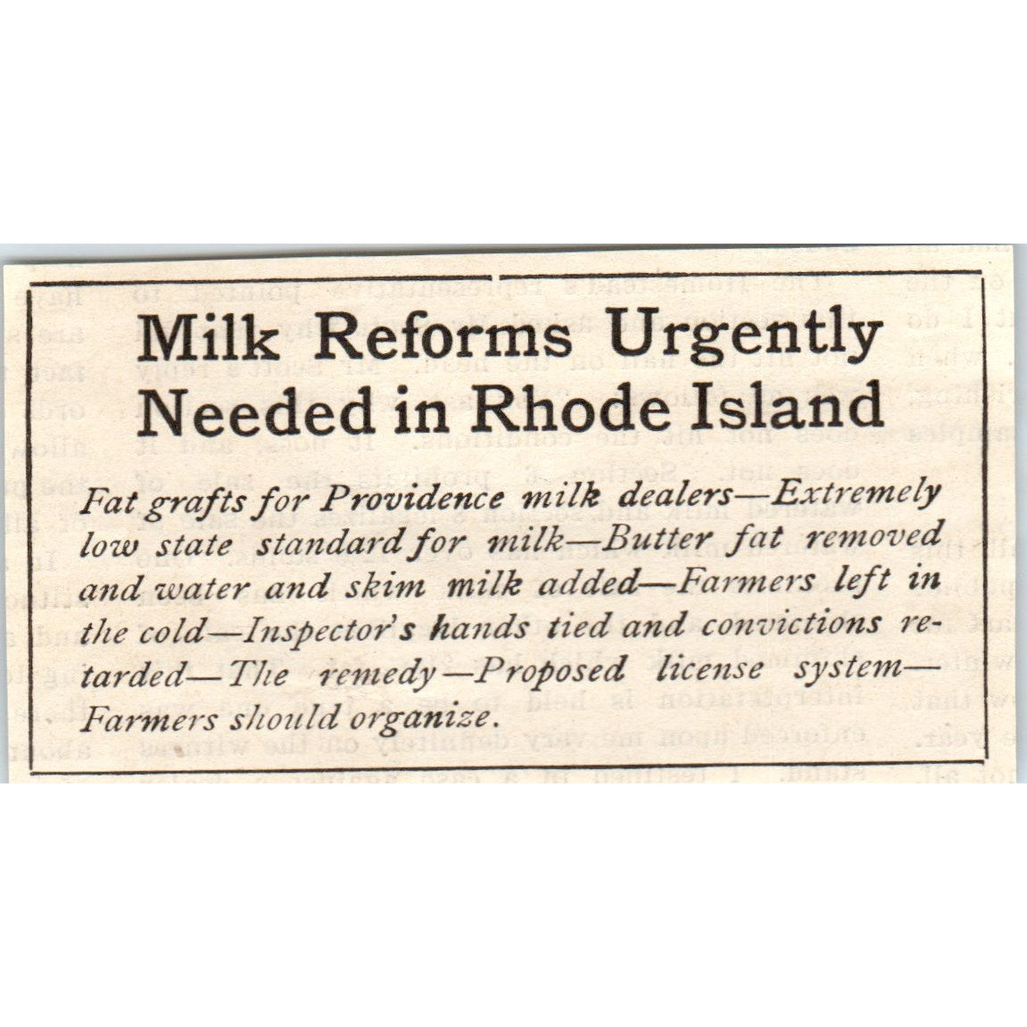 Milk Reforms Urgently Needed in Rhode Island 1905 Magazine Ad AF1-NH2