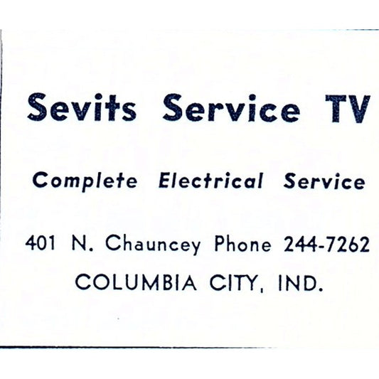 Sevits Service TV 401 N. Chauncey Columbia City Indiana 1964 Ad AG1-S17