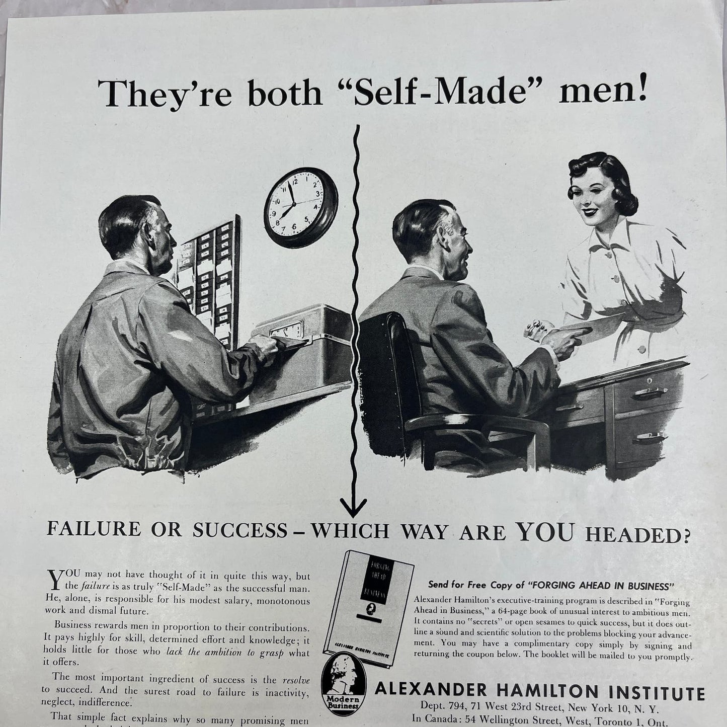 Alexander Hamilton Institute Self Made Men 1951 Magazine Ad FL6-10