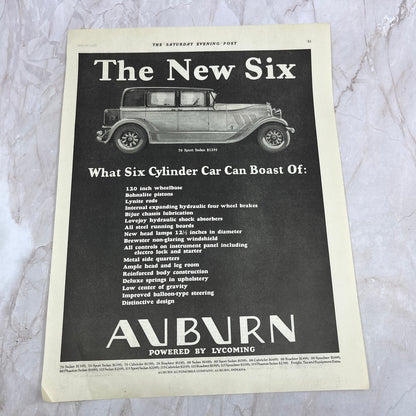 Lycoming Auburn 76 Sport Sedan 1928 Original Magazine Advertisement FL6-8