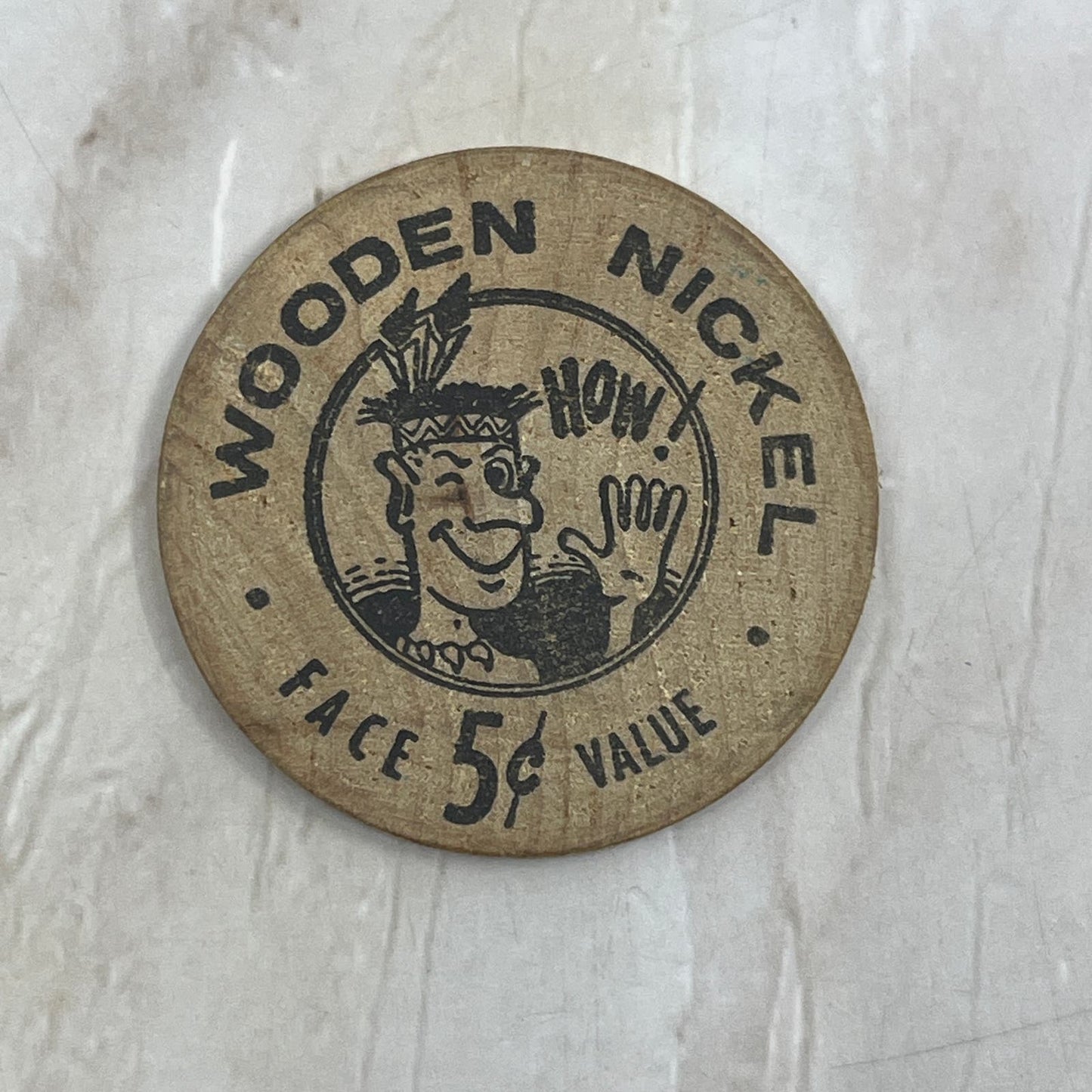 1957 Polo Illinois Centennial Wooden Nickel Souvenir Token SB8