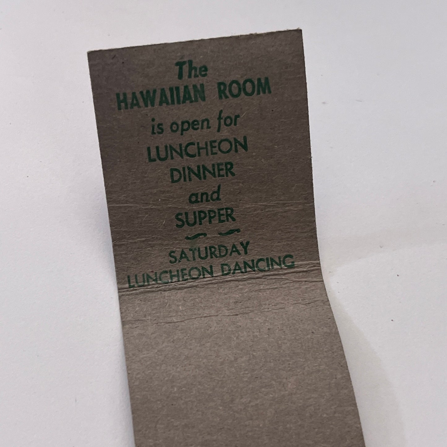 Hotel Lexington Hawaiian Room Chas E Rochester NY Matchbook Cover TB8-MB-11