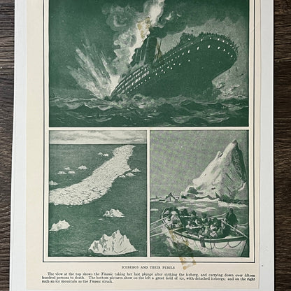 Antique Icebergs & Their Perils Titanic Sinking 6x9 Art Print V2