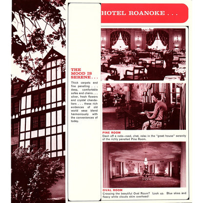 Hotel Roanoke and Motor Inn Roanoke VA 1960s Travel Brochure TH2-TB3