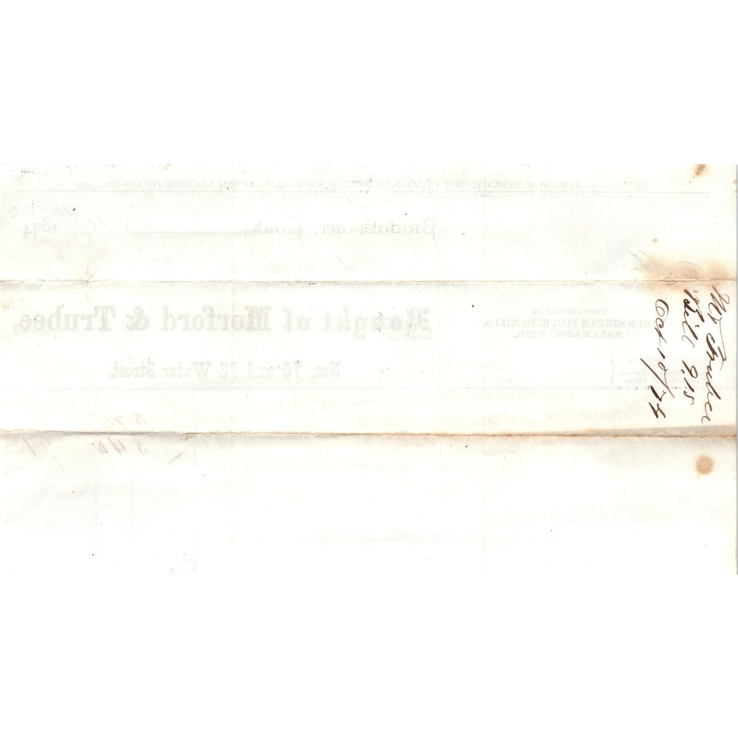 1874 Morford & Trubee Bridgeport CT Receipt Letterhead D24