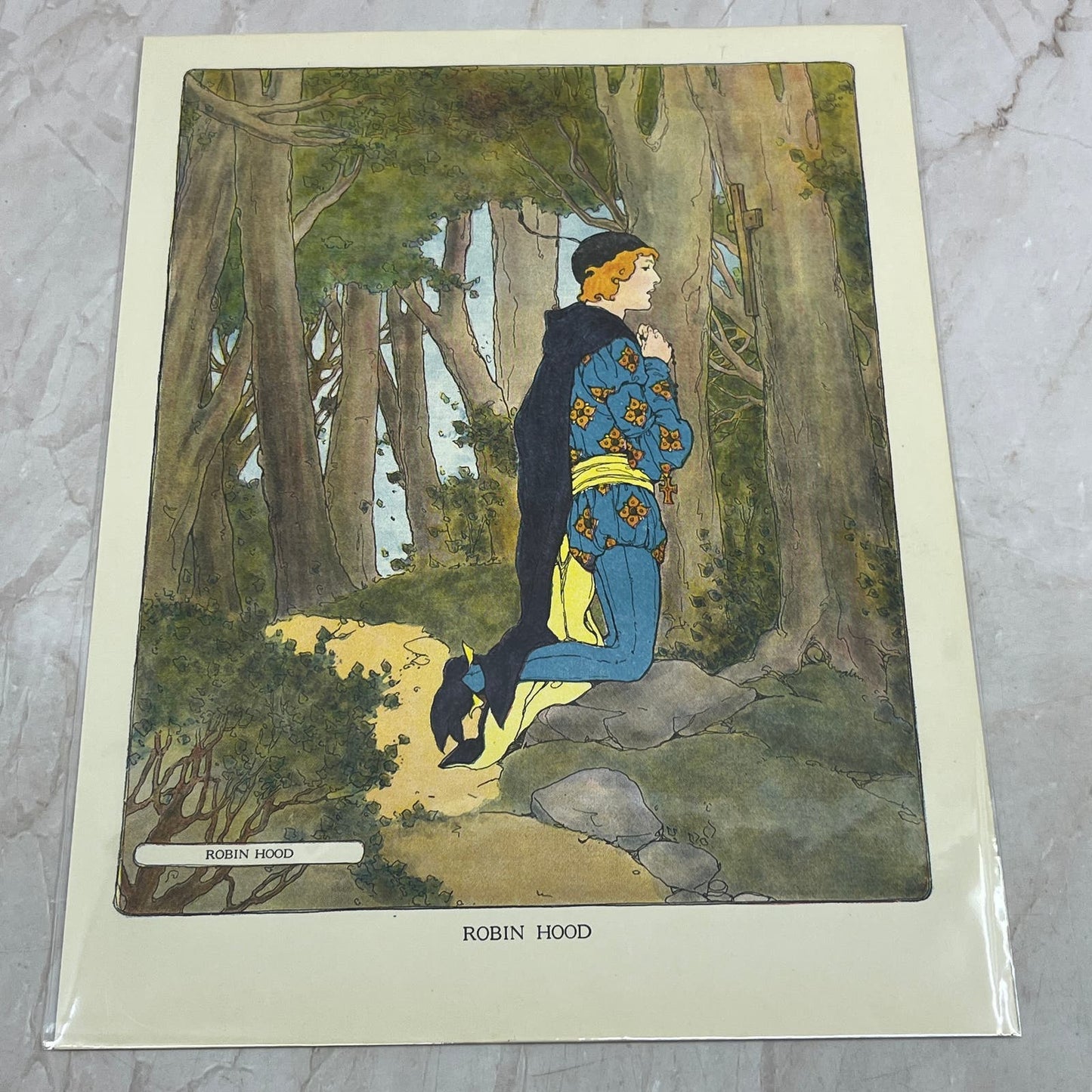 Robin Hood Mother Goose Nursery Rhyme Vintage Print Blanche Fisher Wright FL6-9