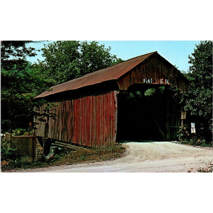 Noble County Sharon Twp Olive Green Branch Ohio Covered Bridge Postcard PC5