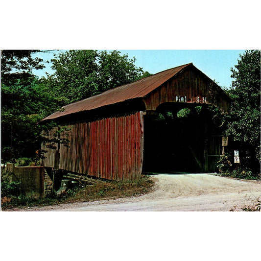Noble County Sharon Twp Olive Green Branch Ohio Covered Bridge Postcard PC5
