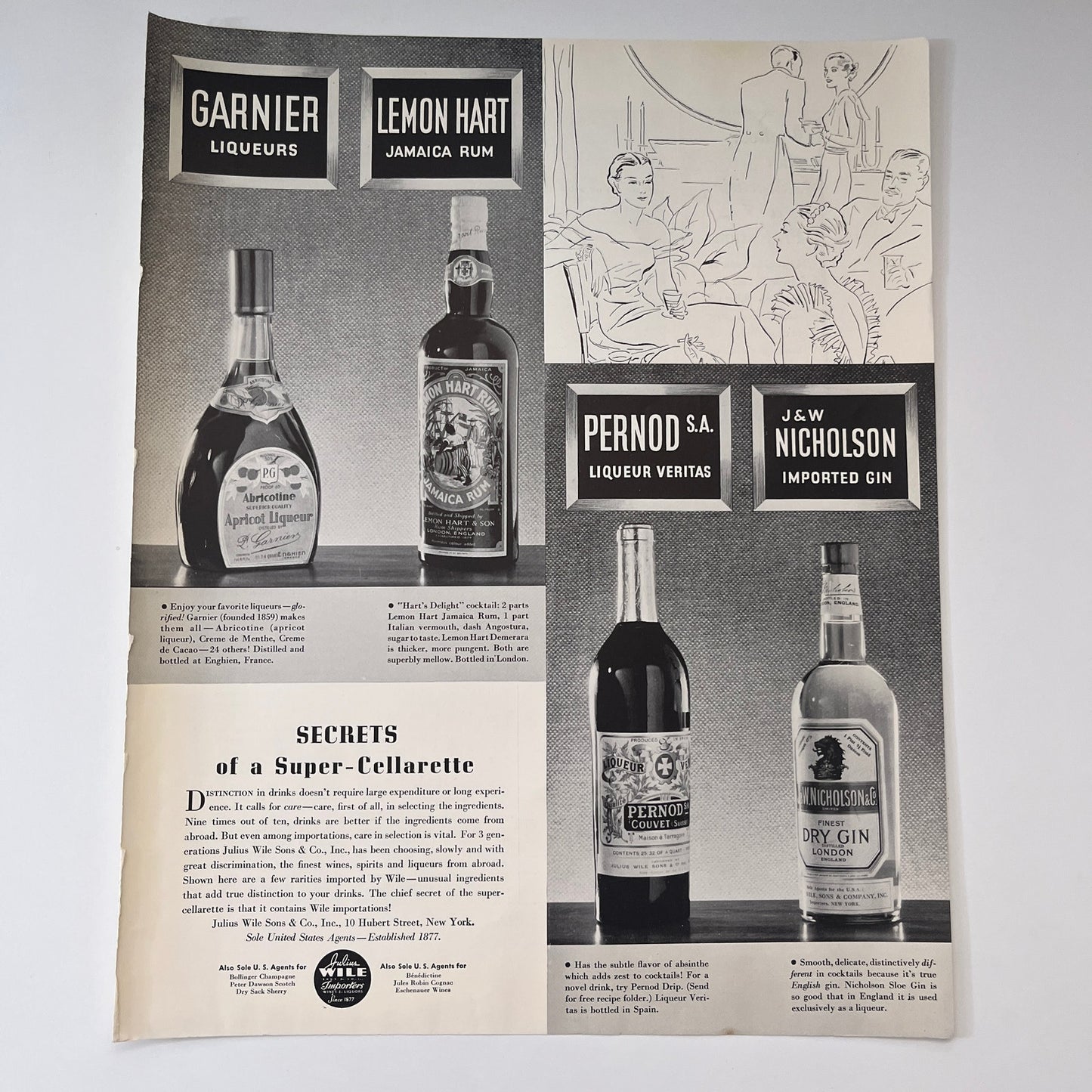Julius Wile Sons & Co Wine & Liquor Importers NY 1935 Ad V1-4