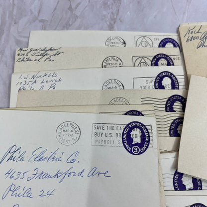 Huge Lot 50+ Philadelphia Electric Company 1957 Postal Cover Envelopes TG7-PEC2