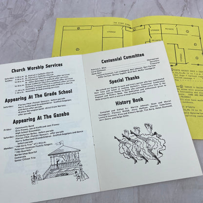 1983 Hallock Minnesota Centennial Celebration Program and Map TA9-E1