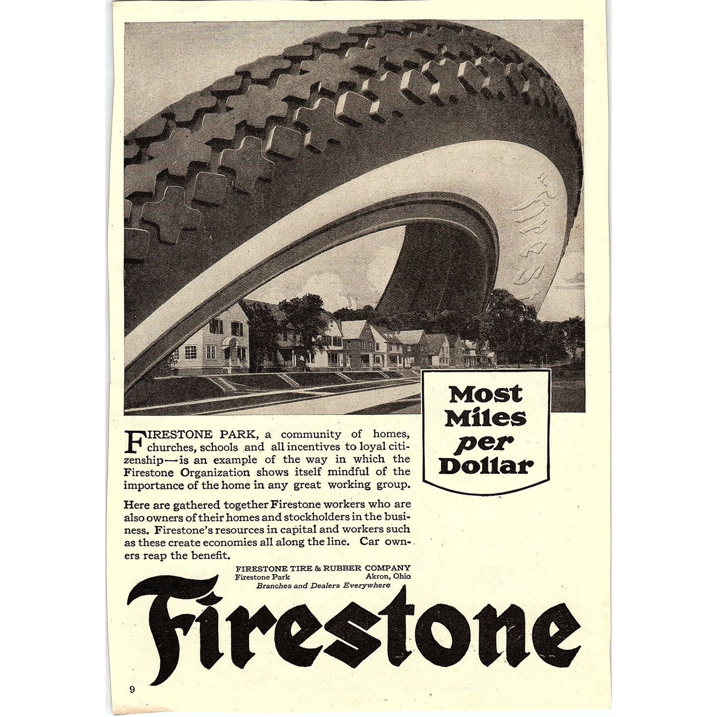 Firestone Park Community Firestone Tire & Rubber Co Akron OH c1920 Ad AF8-8