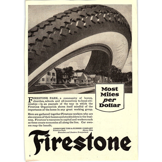 Firestone Park Community Firestone Tire & Rubber Co Akron OH c1920 Ad AF8-8